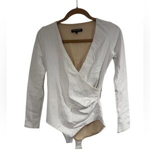 David Lerner Cream Long Sleeve Bodysuit